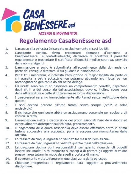 Regolamento CasaBenEssere asd - Move&Fun